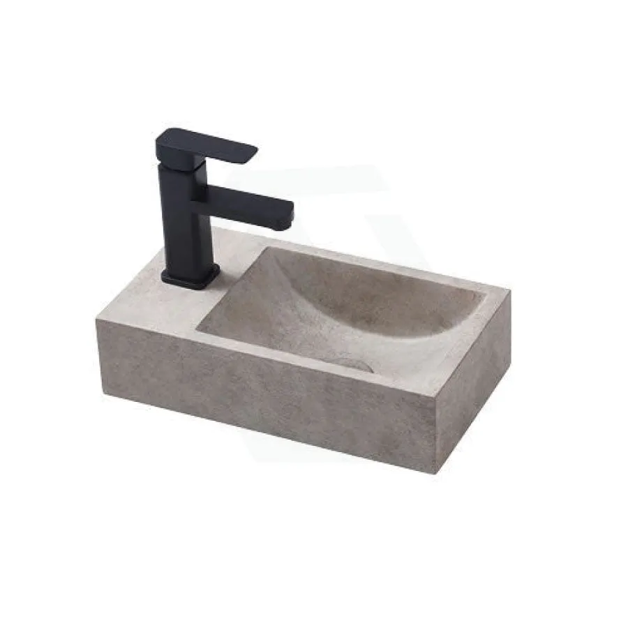 400x220x100mm Rectangle Above Counter Concrete Basin Burberry Stone Pop Up Waste Included Left or Right Tap Hole Available