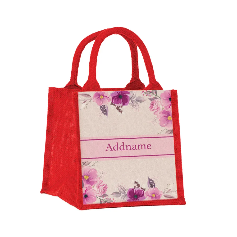 Amour Rose Jute Tote Bag