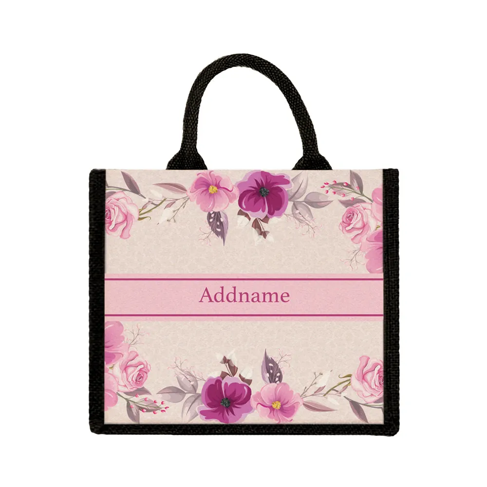 Amour Rose Jute Tote Bag