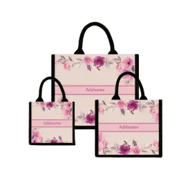 Amour Rose Jute Tote Bag
