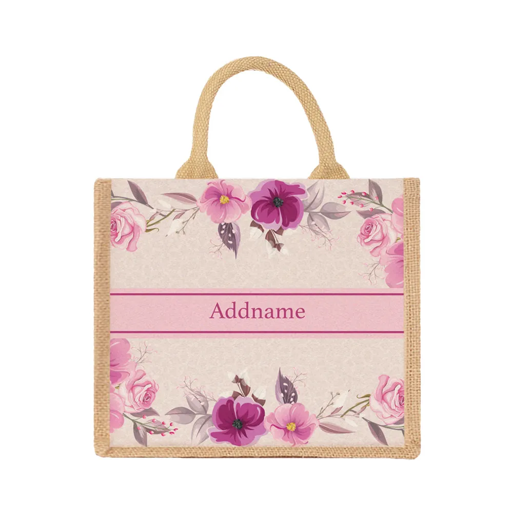 Amour Rose Jute Tote Bag