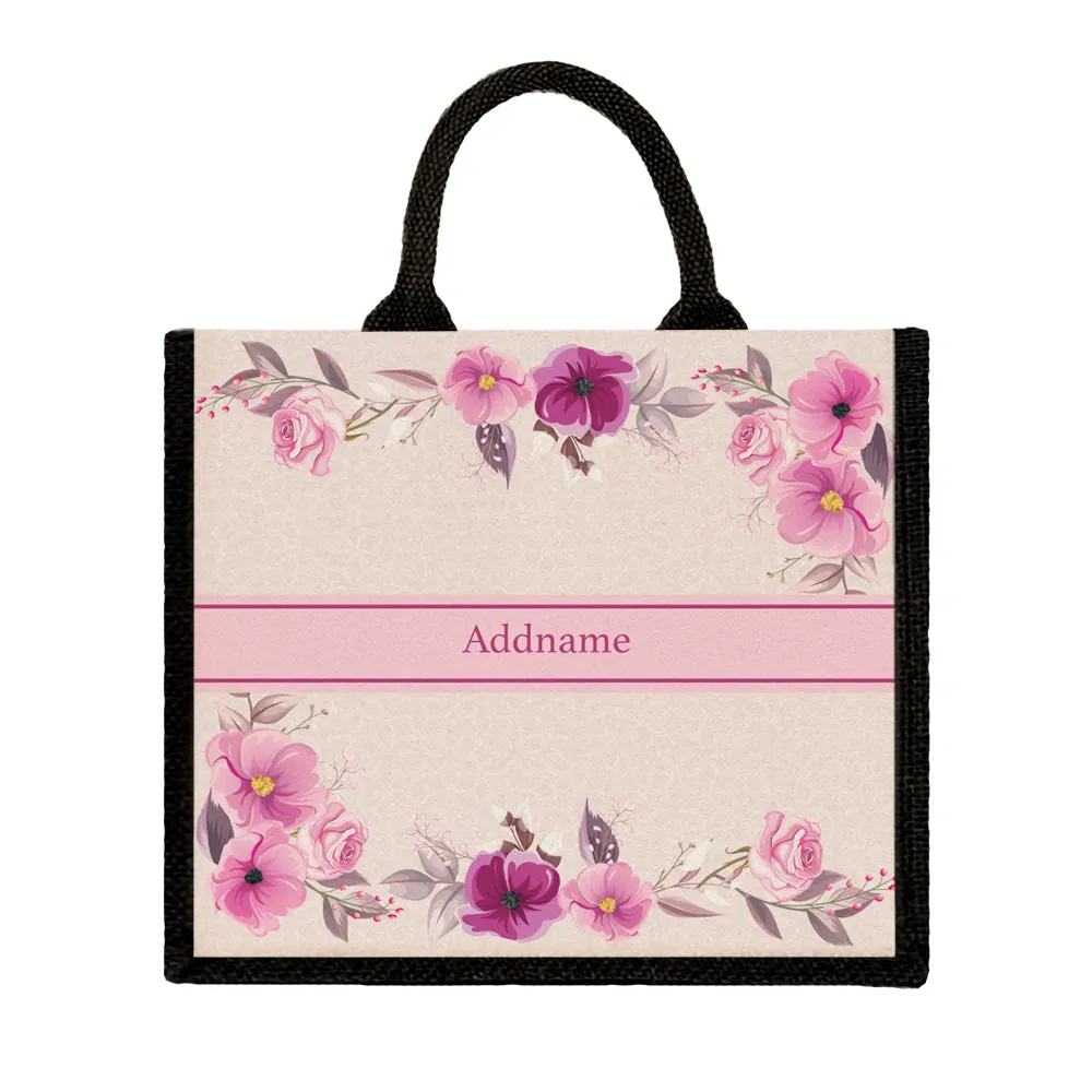 Amour Rose Jute Tote Bag