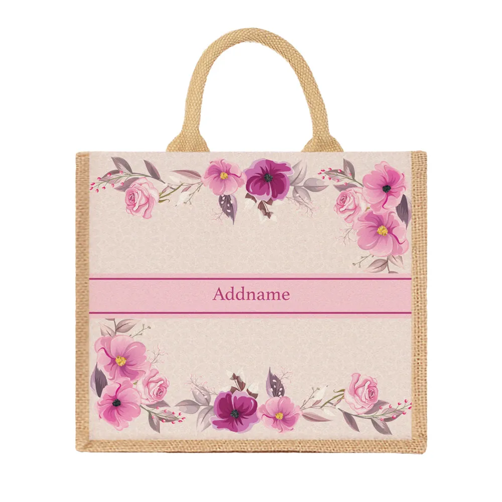 Amour Rose Jute Tote Bag