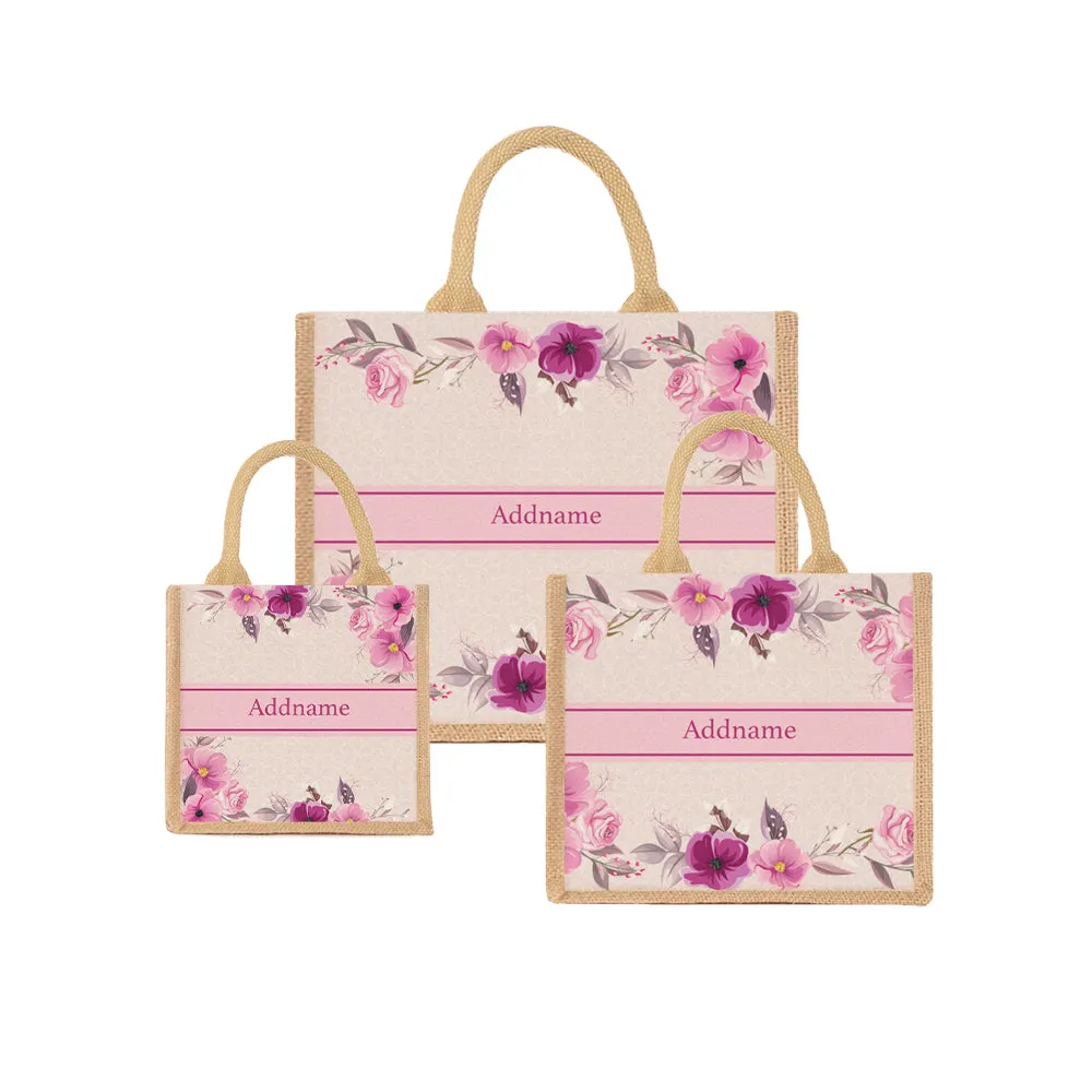 Amour Rose Jute Tote Bag