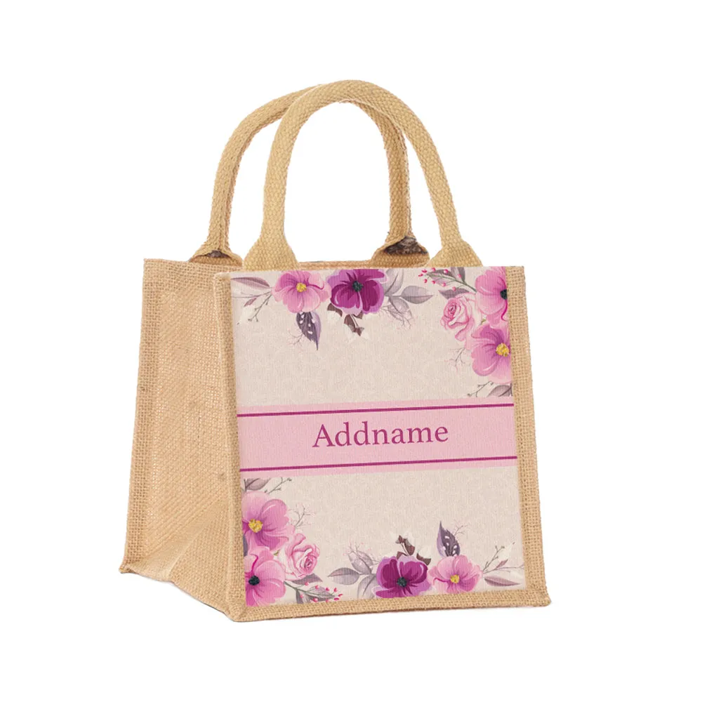 Amour Rose Jute Tote Bag