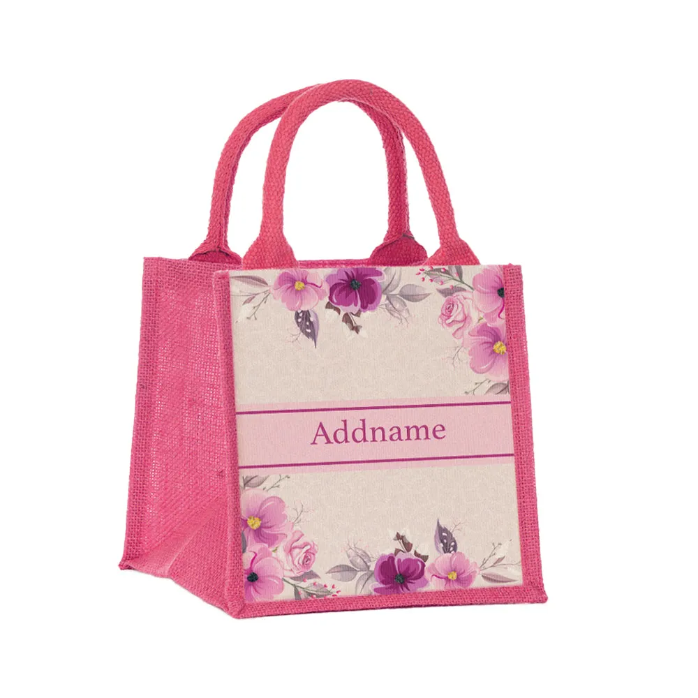 Amour Rose Jute Tote Bag