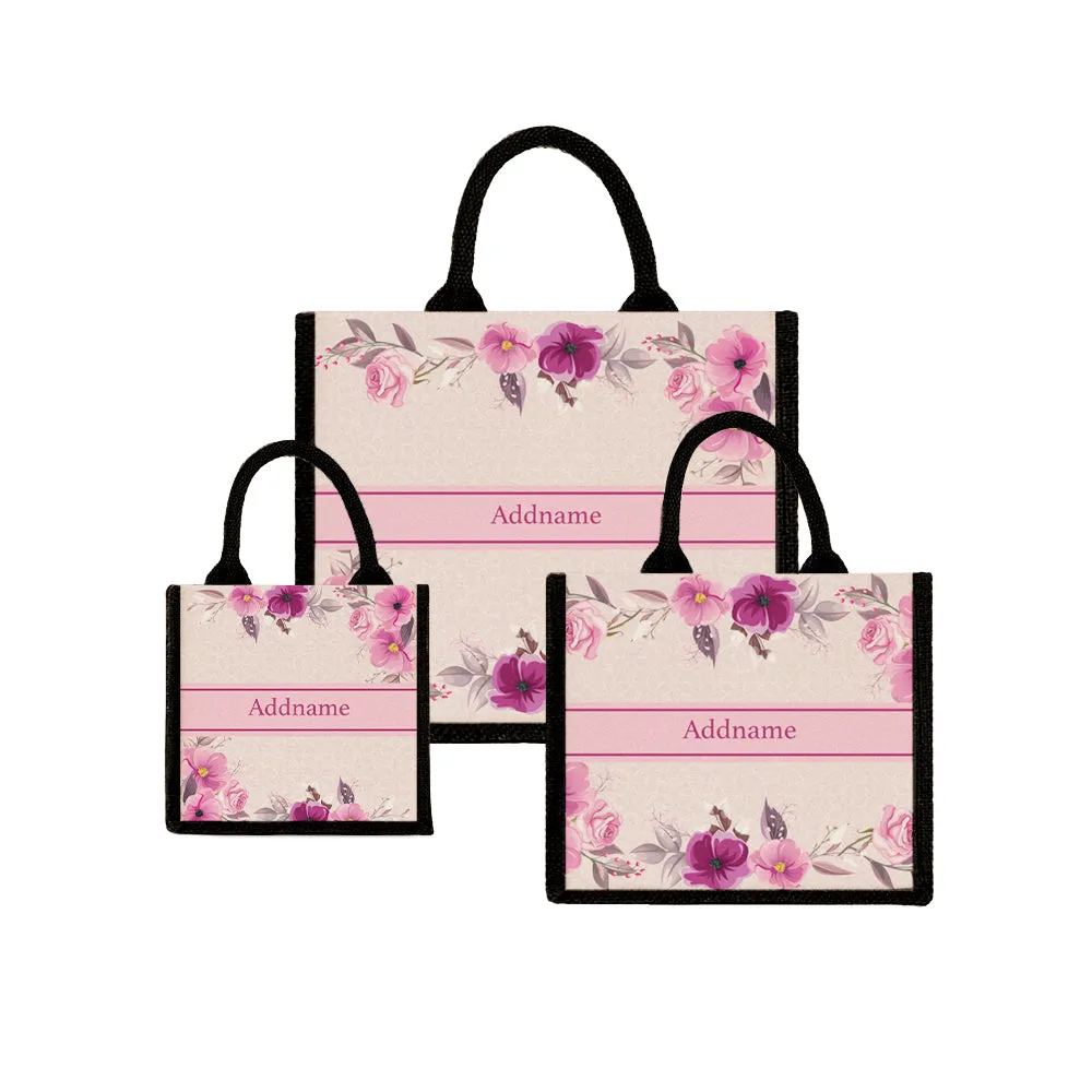 Amour Rose Jute Tote Bag