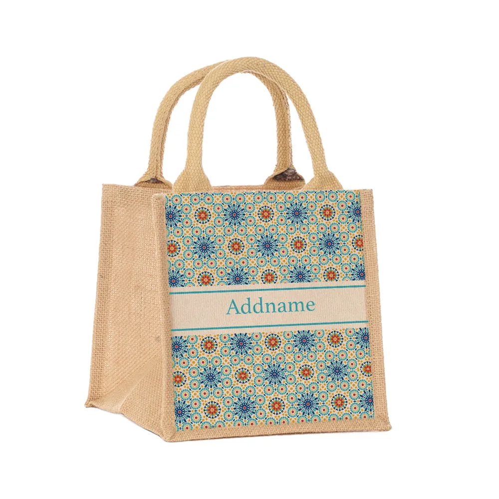 Arabesque Mandala Jute Tote Bag
