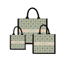 Arabesque Mandala Jute Tote Bag