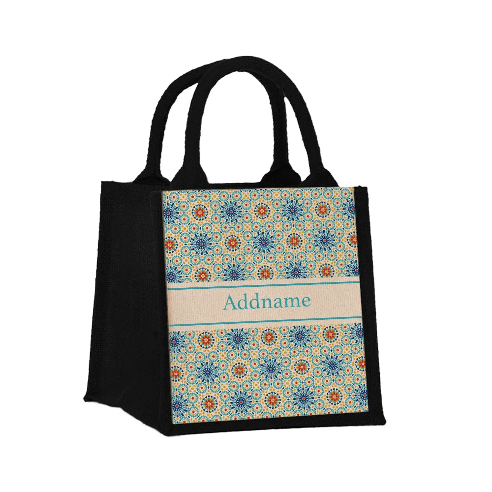 Arabesque Mandala Jute Tote Bag