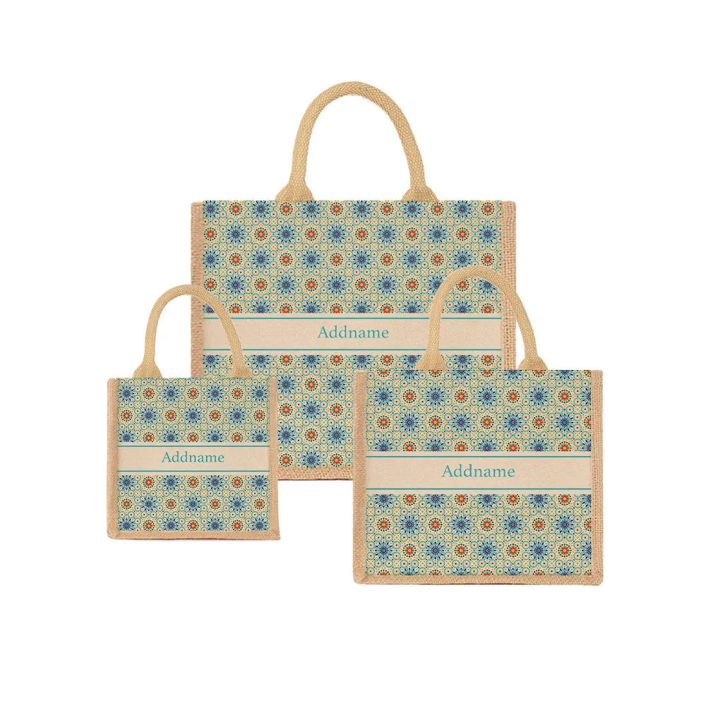 Arabesque Mandala Jute Tote Bag