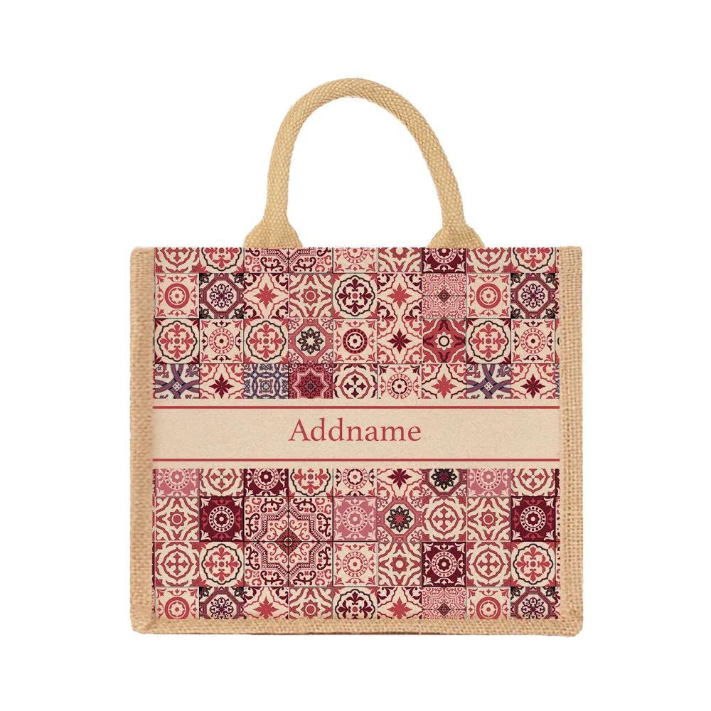 Azulejo Jute Tote Bag