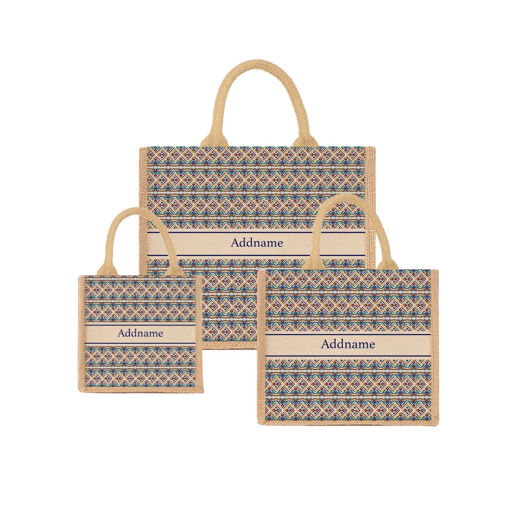 Azulejo Pied Jute Tote Bag