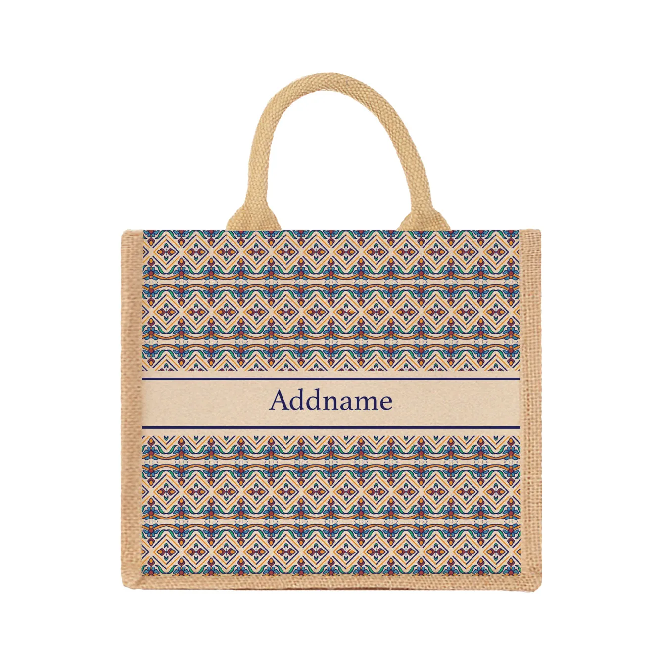 Azulejo Pied Jute Tote Bag