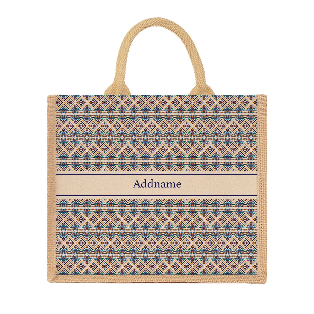 Azulejo Pied Jute Tote Bag