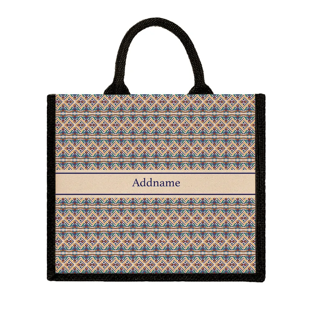 Azulejo Pied Jute Tote Bag