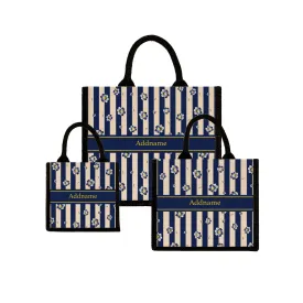 Blue Blossom Jute Tote Bag