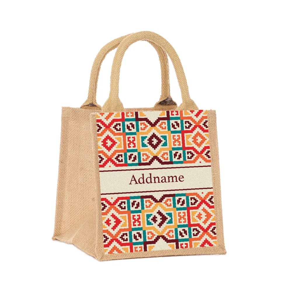 Bohemian Stitch Jute Tote Bag