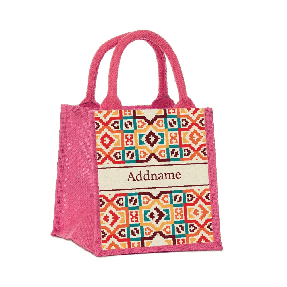 Bohemian Stitch Jute Tote Bag