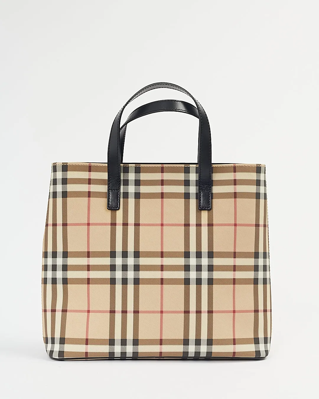 Burberry Beige Coated Canvas Nova Check Tote Bag