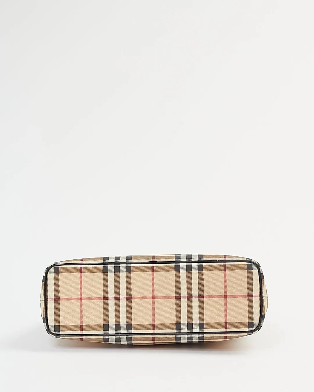 Burberry Beige Coated Canvas Nova Check Tote Bag