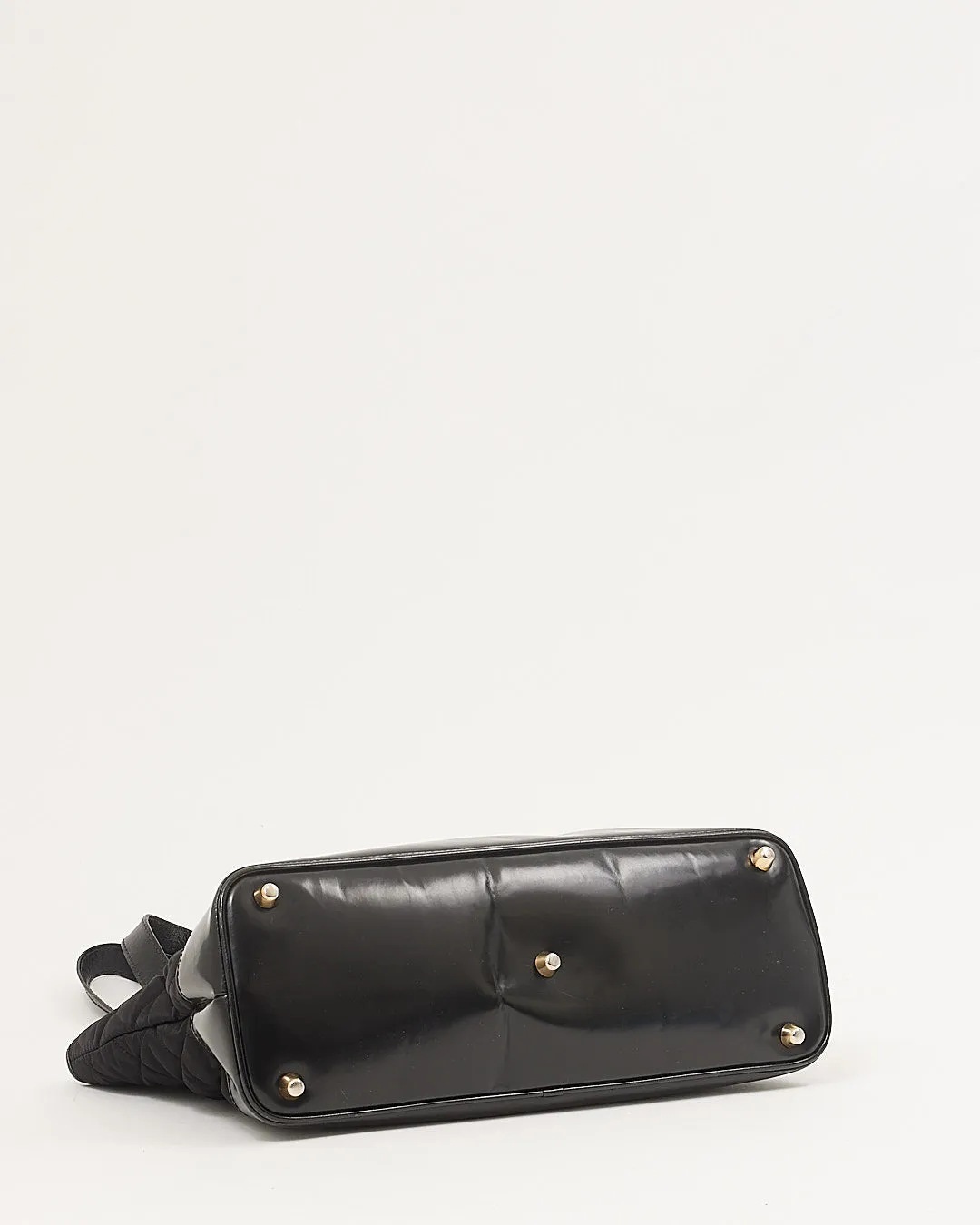 Burberry Black Nylon Quilted & Leather Tote Bag