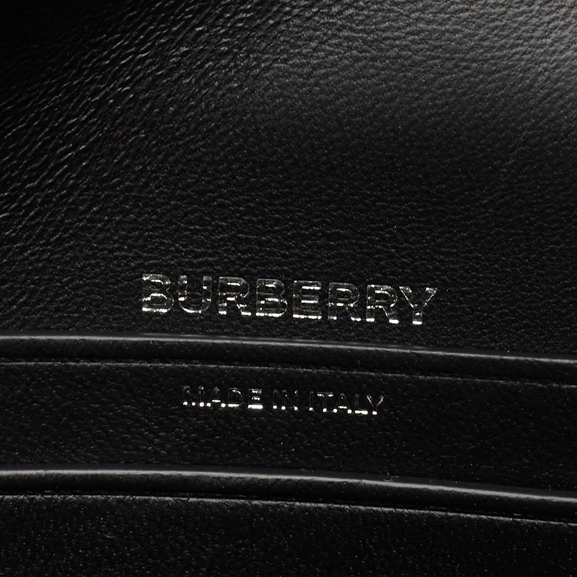 BURBERRY Black/White Canvas and Leather Small Olympia Shoulder Bag