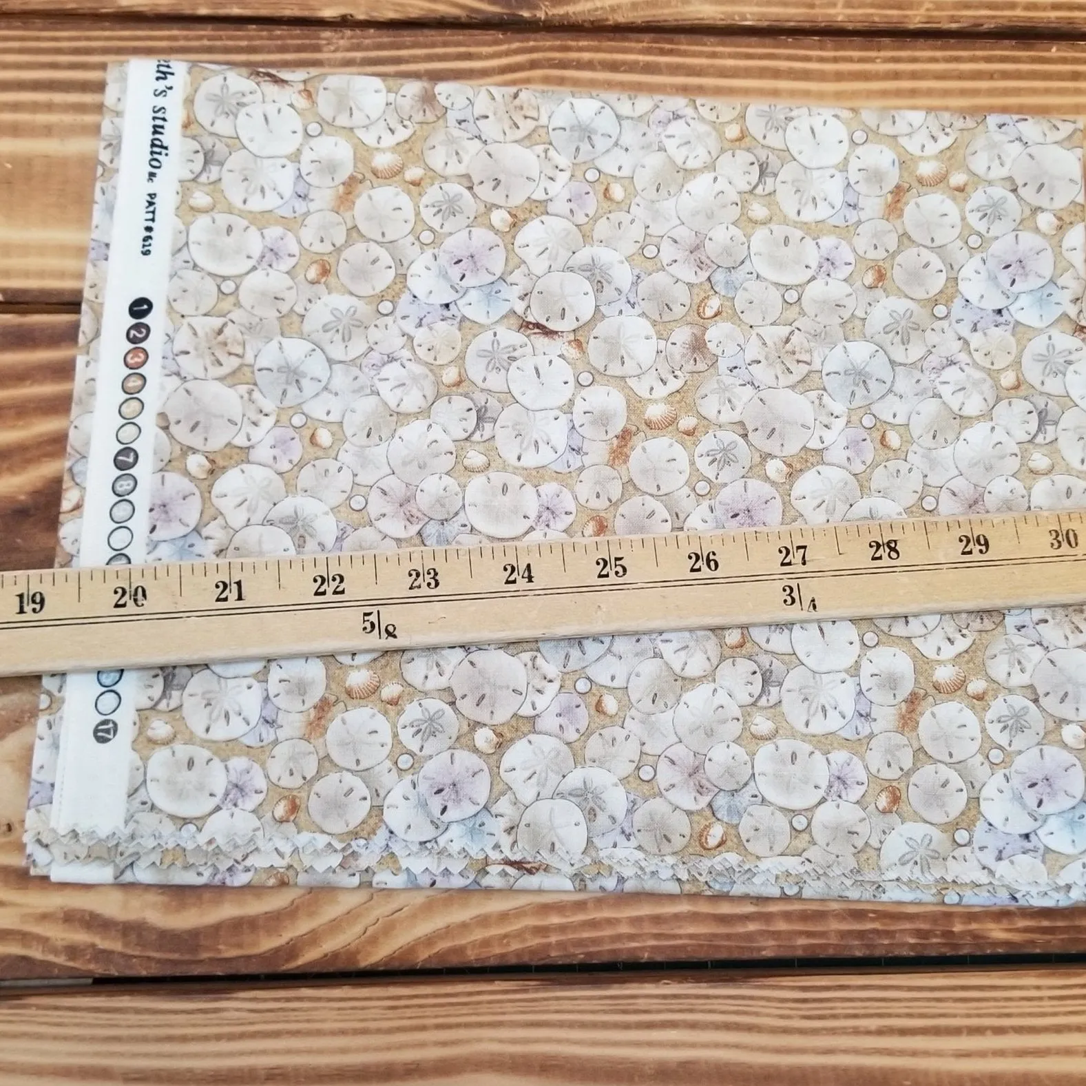 End of Bolt: 1 yard cuts- Total of 1 yard of Sand Dollar Print Quilting Cotton- Remnants As pictured
