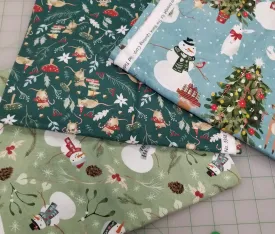End of Bolt: 1 yard cuts- Total of 3 yards of Blank Quilting Holiday "Glad Tidings We Bring"  Remnants As pictured