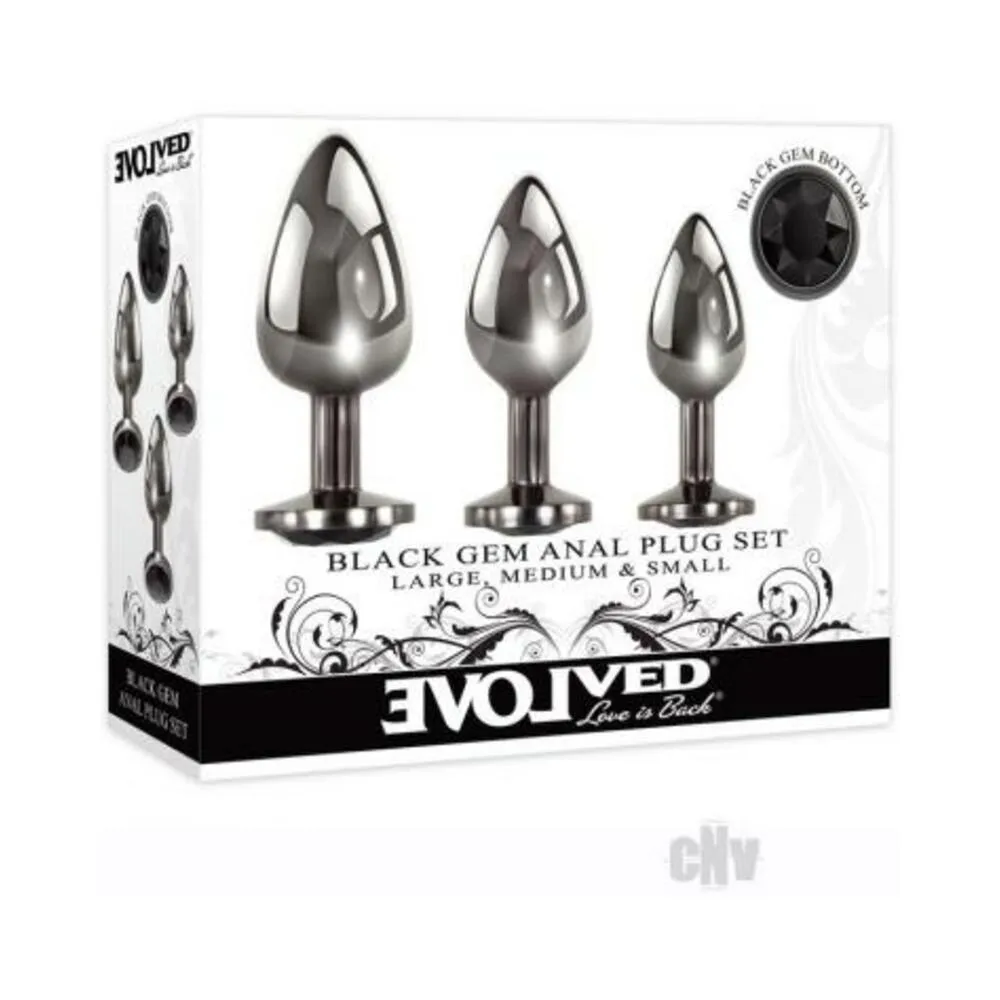 Evolved Black Gem Anal Plug set