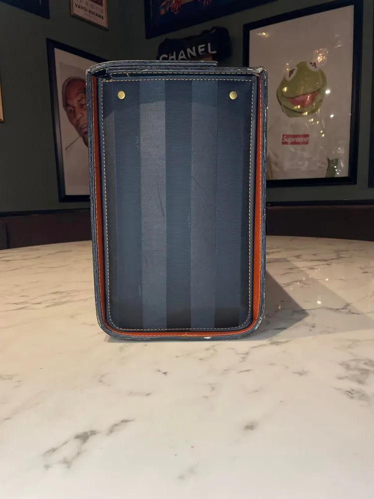 Fendi Black Striped Travel Luggage