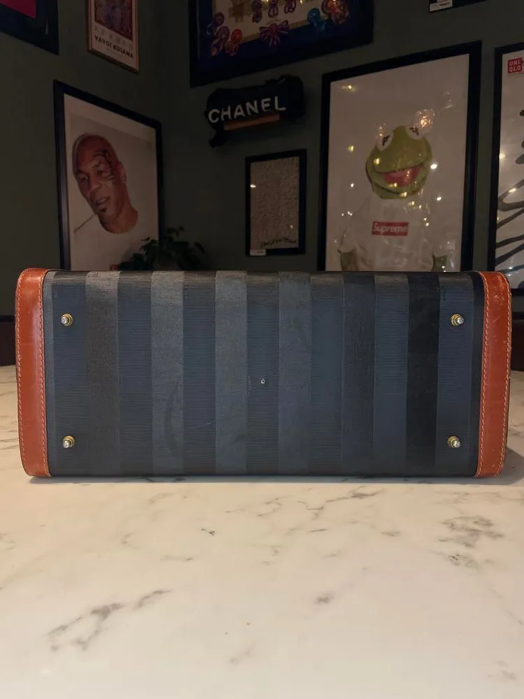 Fendi Black Striped Travel Luggage