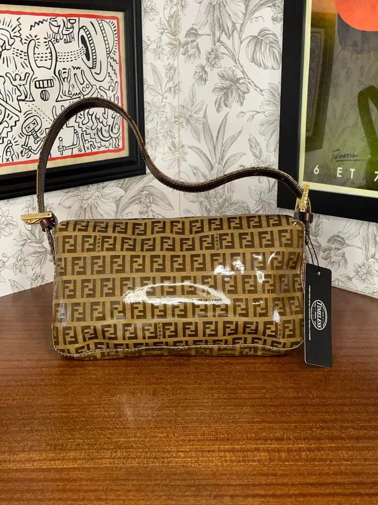 Fendi Patent Monogram Shoulder Bag