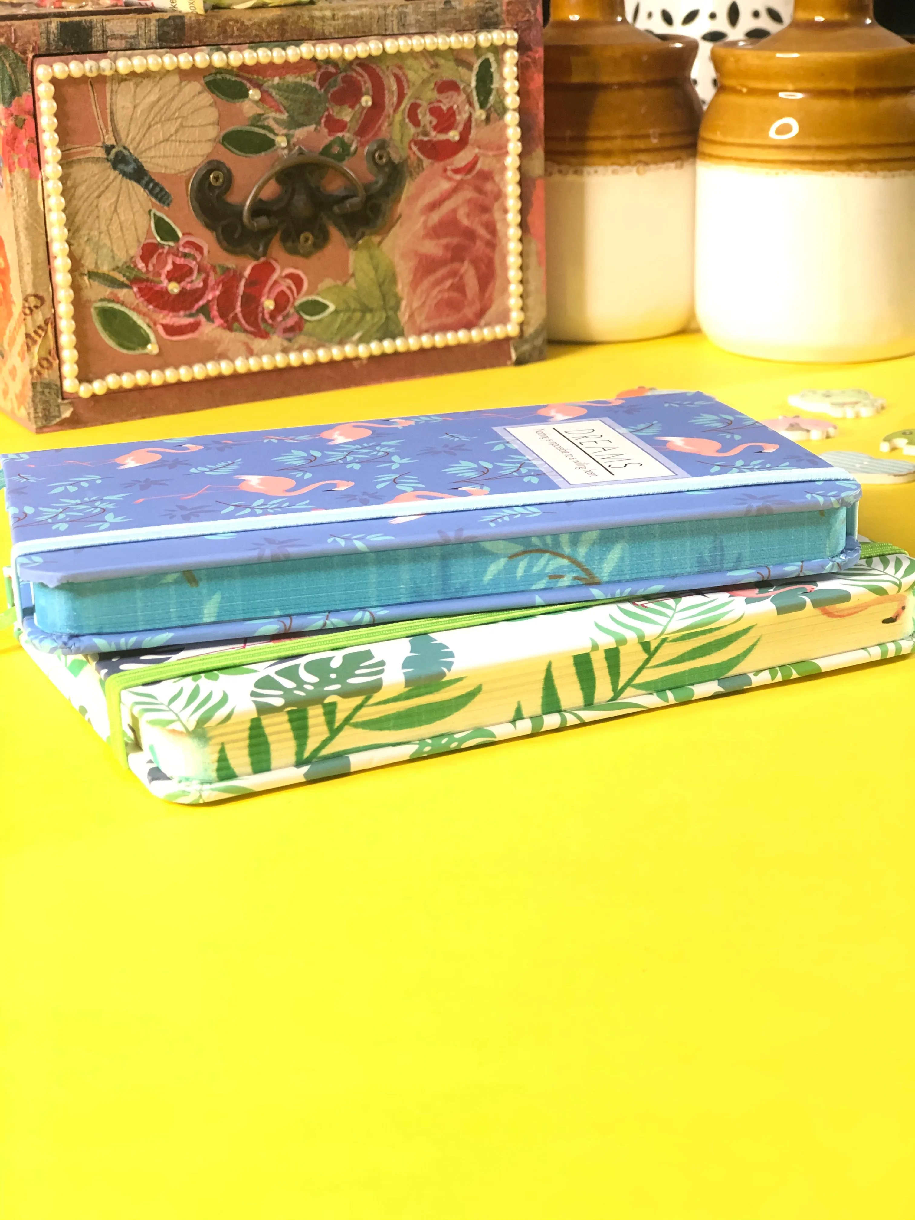 Forest Themed A7 Size Pocket Diary | Closure Band | Bookmark String | Set of 2|