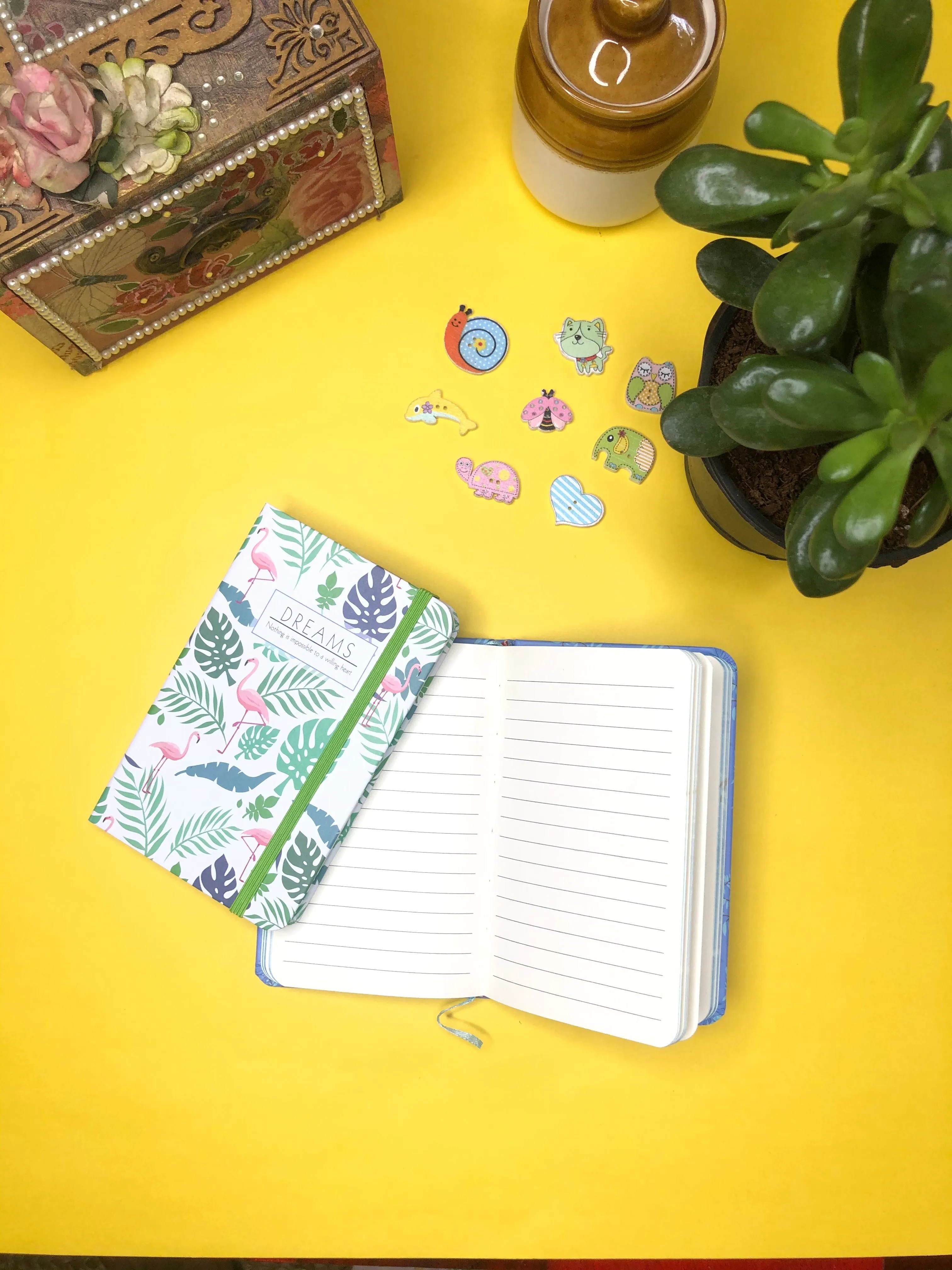 Forest Themed A7 Size Pocket Diary | Closure Band | Bookmark String | Set of 2|