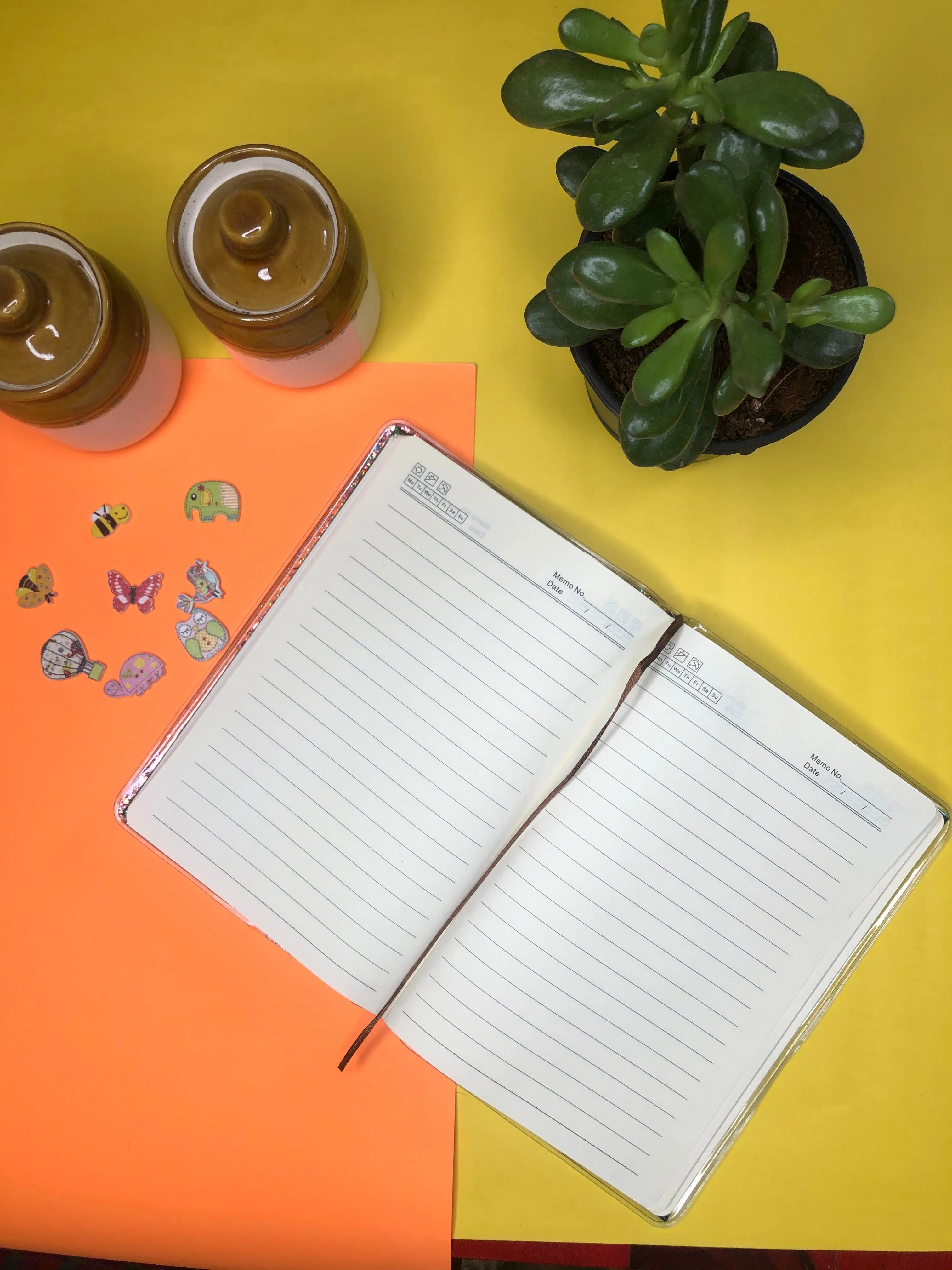 Glitter A5 Size Diary | Ruled page | Bookmark String |