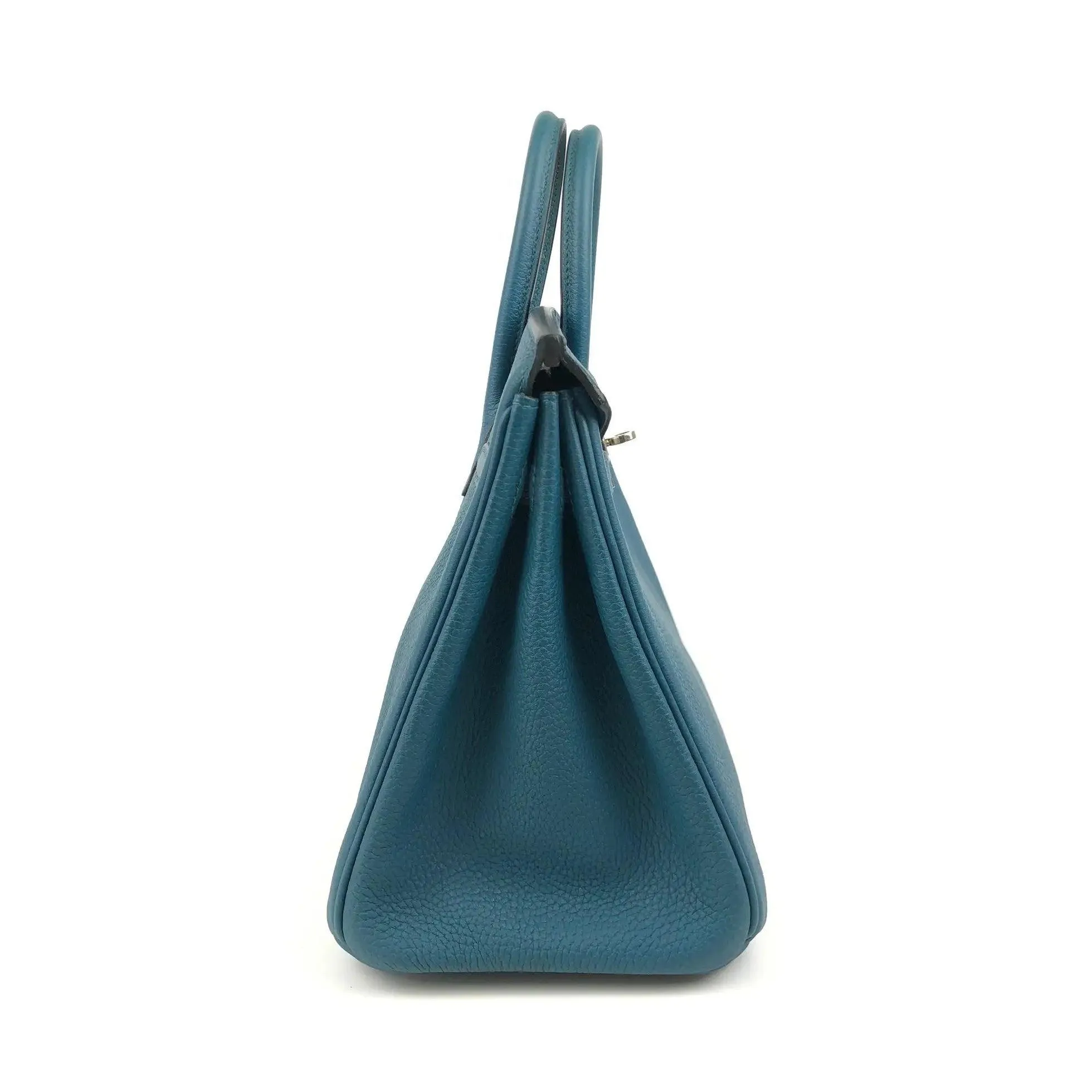 Rare HERMES Birkin 25 Bag in Colvert Blue Togo Leather