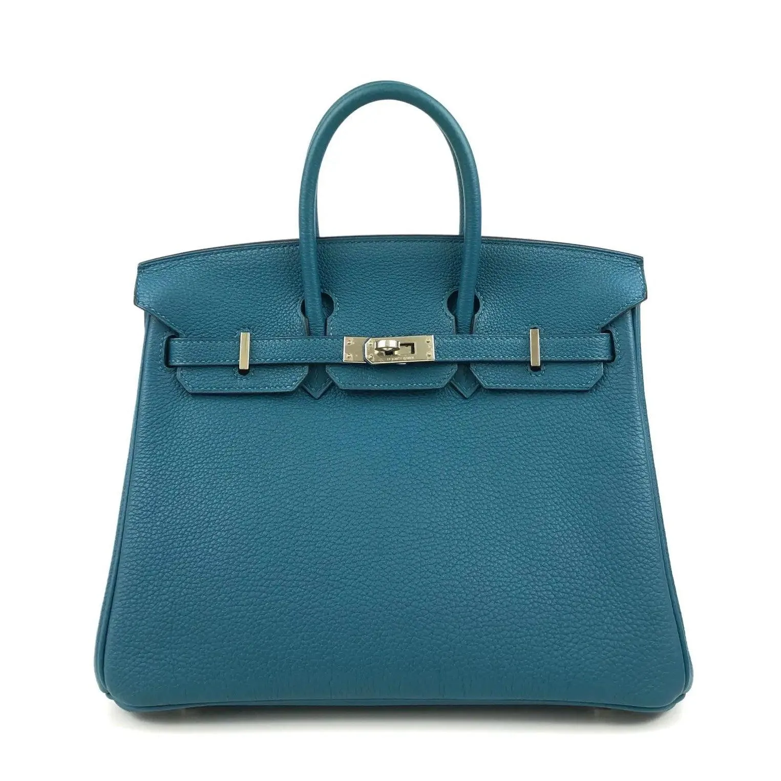 Rare HERMES Birkin 25 Bag in Colvert Blue Togo Leather