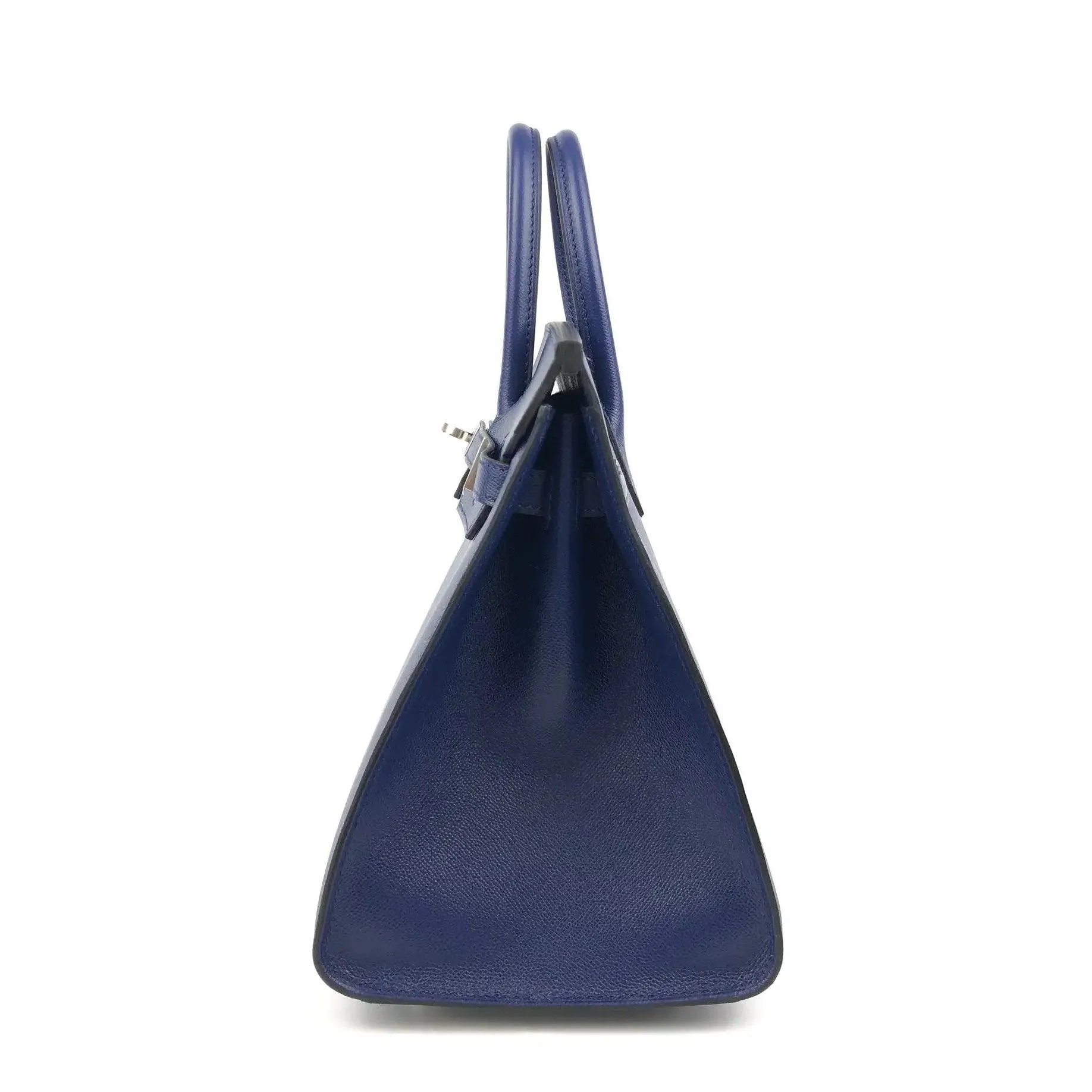 HERMES Birkin 25 Sapphire Blue Sellier Madame Leather Bag