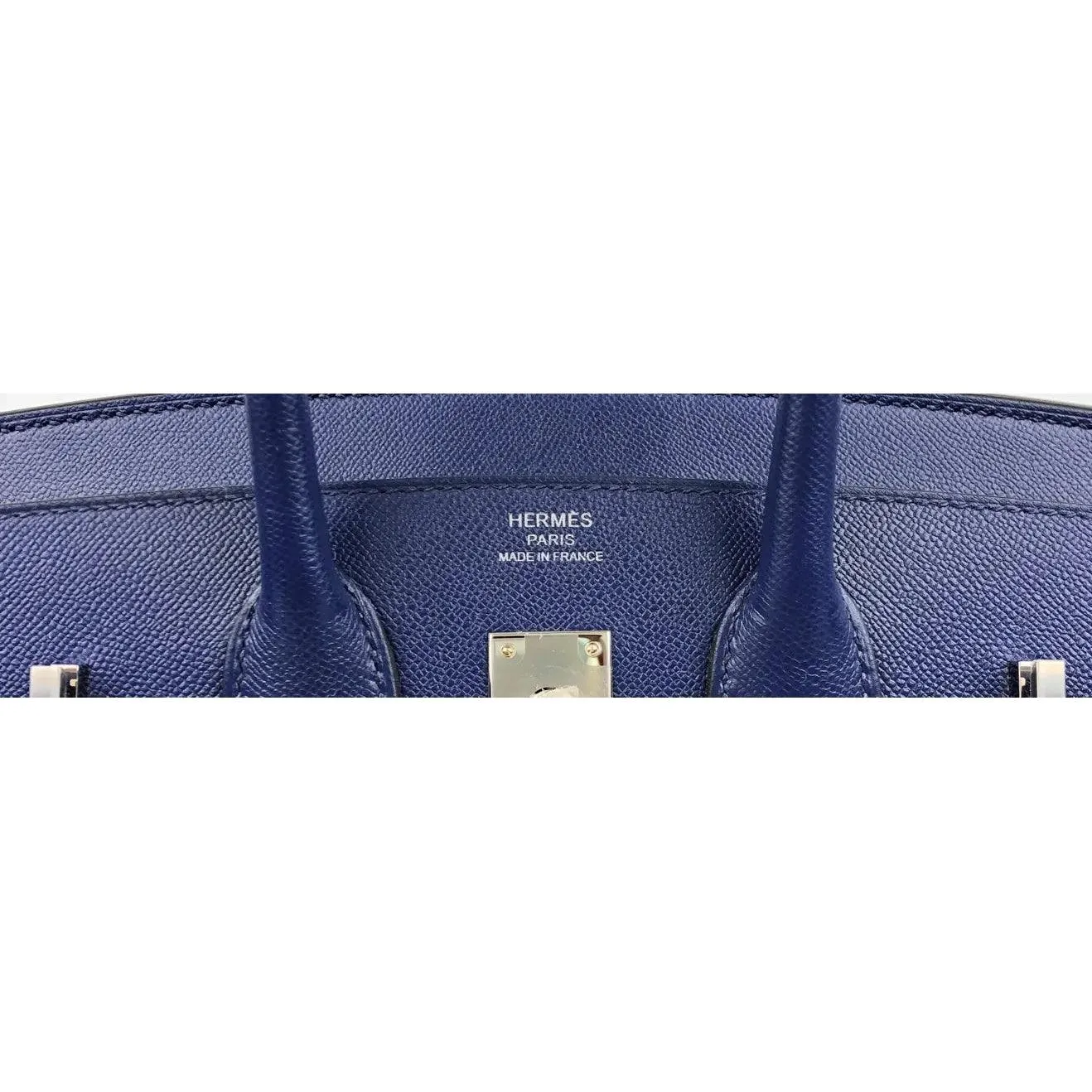 HERMES Birkin 25 Sapphire Blue Sellier Madame Leather Bag