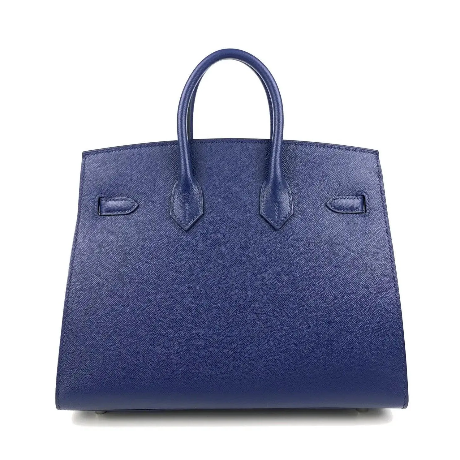 HERMES Birkin 25 Sapphire Blue Sellier Madame Leather Bag