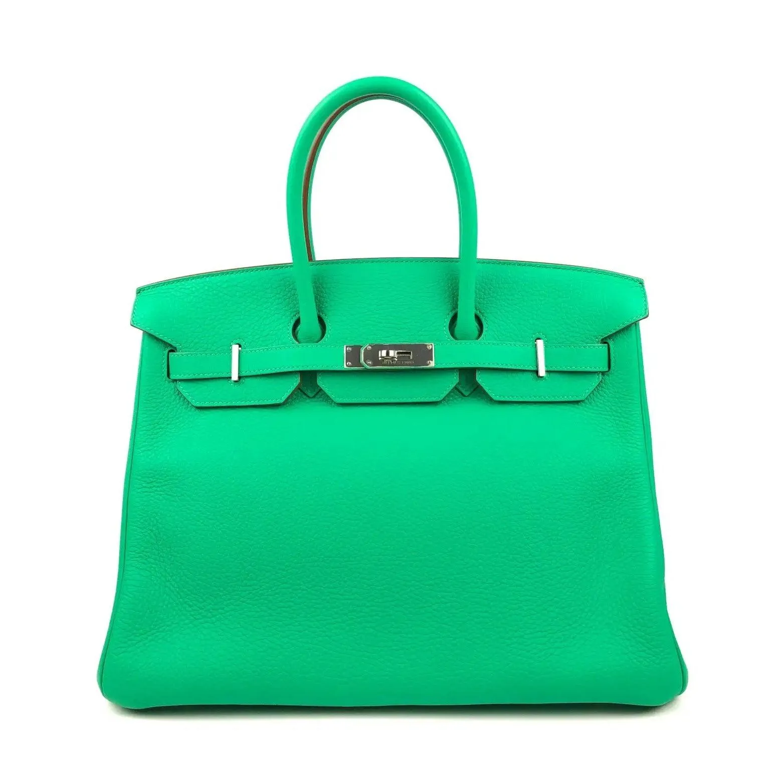 Luxurious HERMES Birkin 35 in Chic Menthe Mint Green - Premium Designer Handbag