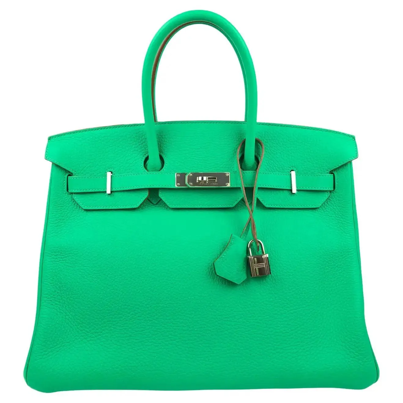 Luxurious HERMES Birkin 35 in Chic Menthe Mint Green - Premium Designer Handbag