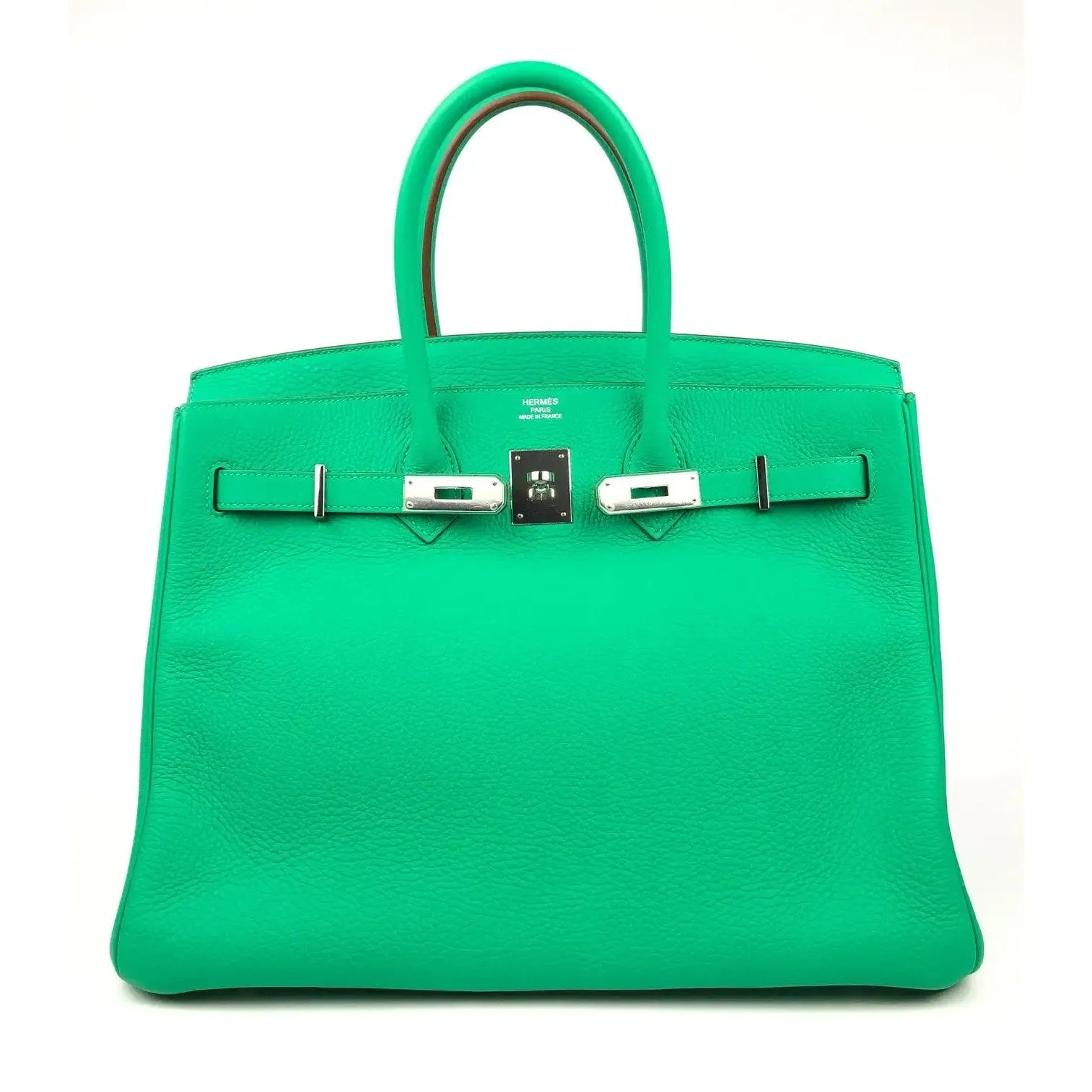 Luxurious HERMES Birkin 35 in Chic Menthe Mint Green - Premium Designer Handbag