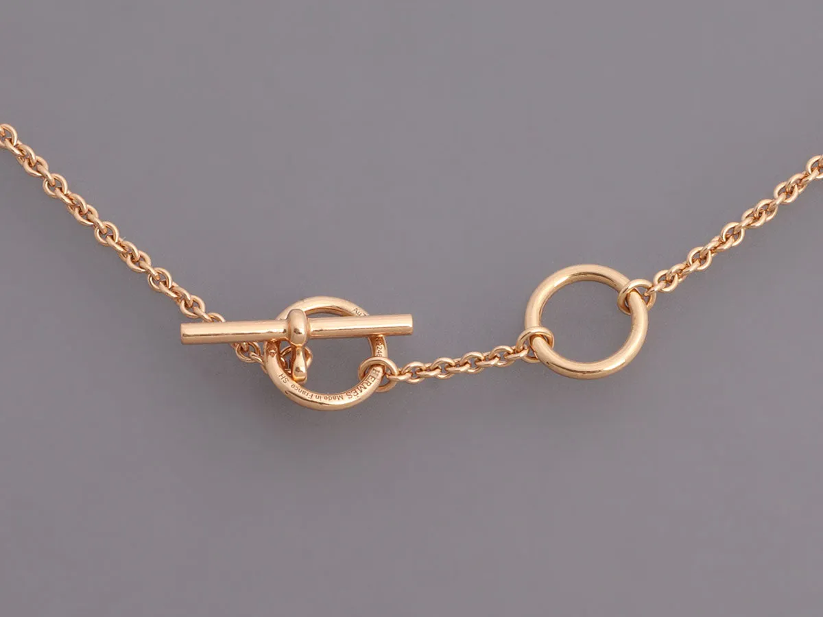 Hermès 18K Rose Gold Diamond Vertige Coeur Pendant Necklace