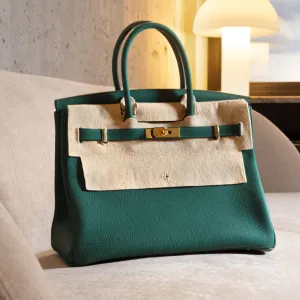 Hermès Birkin 35 Veau Togo Malachite New Full Set