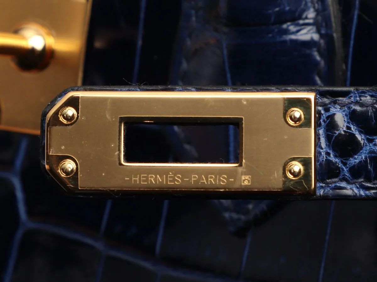 Hermès Bleu Saphir Lissé Niloticus Crocodile Birkin 25