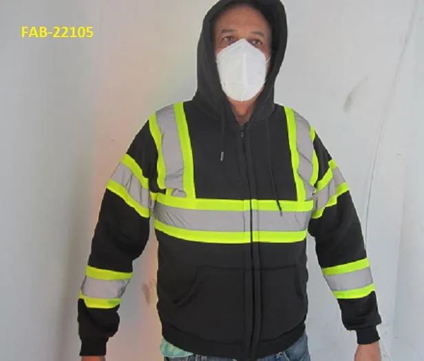 High Visibility Reflective Jacket with Hood  FAB-22105