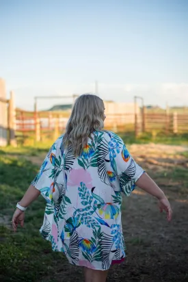Meet me in the Hamptons tropical kimono
