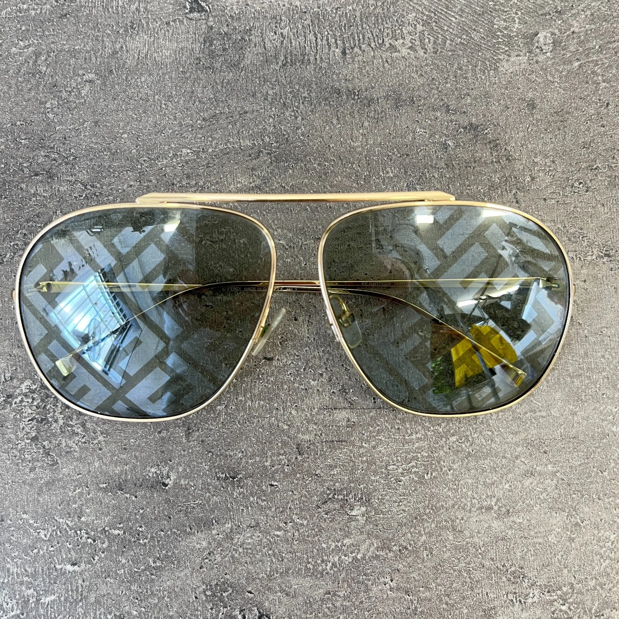 Men's Ff Monogram Sunglasses Gold